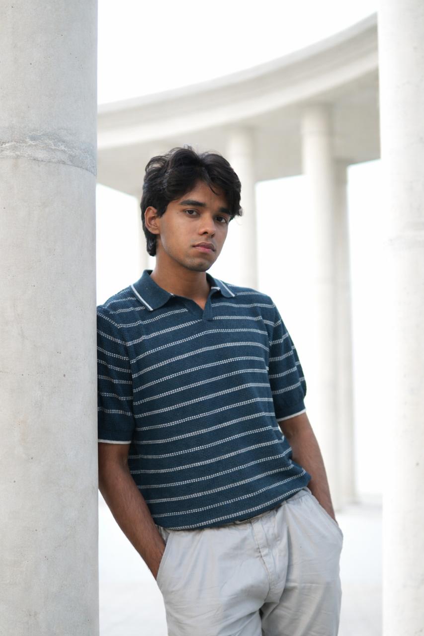 light blue stripe polo
