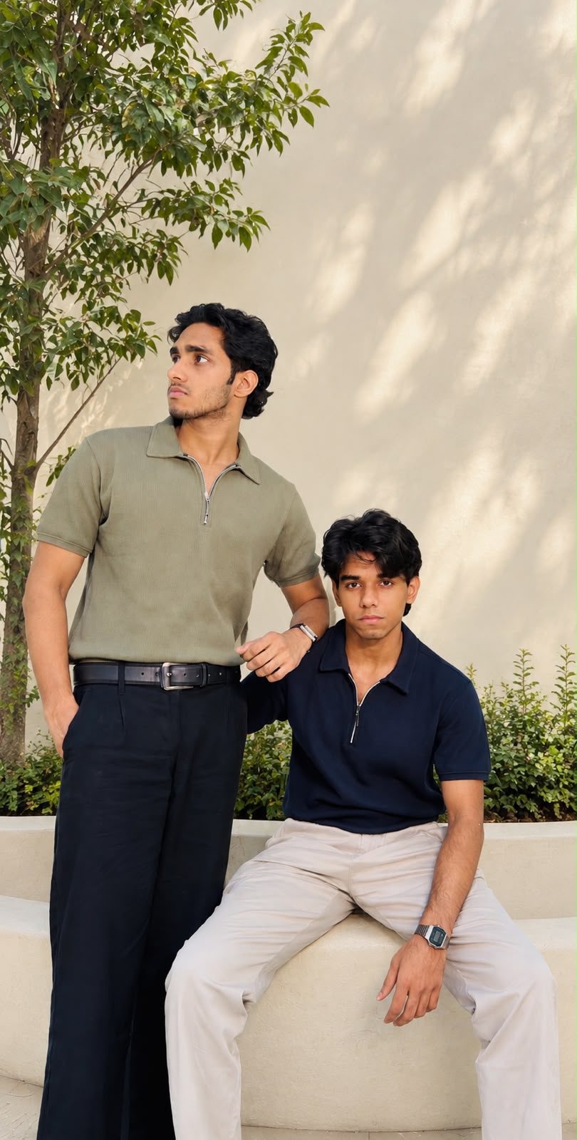 combo waffle olive and navy